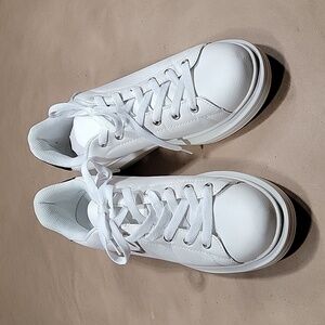 JustFabulous Size 10 White Sneakers Gently Used with Box.